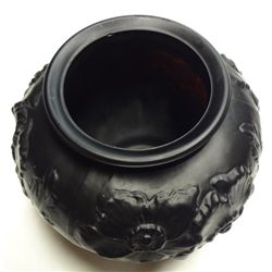 Tiffin Glass Black Amethyst Poppy Vase Circa 1930's