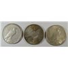 Image 2 : ( 3 ) NICE CIRCULATED PEACE SILVER DOLLARS