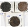 Image 1 : LARGE ONE CENT:1827 FINE, MARK ON REV., 1848 F, 1852 XF DARK