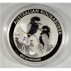 2013 AUSTRALIAN ONE DOLLAR KOOKABURRA, 1 oz. SILVER