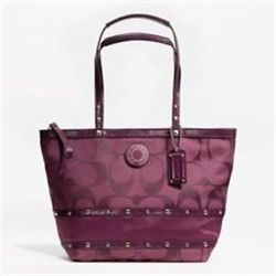 COACH PURSE, Studded Sateen Stripe Tote, Retails $298.00 New with tags