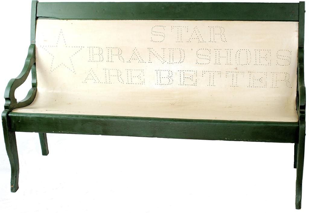 Antique Star Brand Shoes Advertising Bench