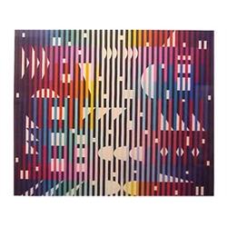 Yaacov Agam (b. 1928) Israeli NIGHT RAINBOW, color screenprint, signed in pencil, from the number...