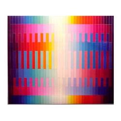 Yaacov Agam (b. 1928) Israeli MAGIC RAINBOW, color screenprint, signed in pencil, from the number...