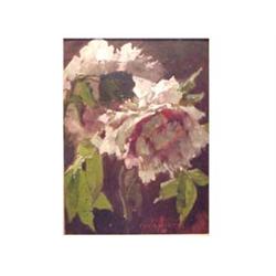 Carlo Agazzi (20th Century) Italian FLOWER, oil painting on board, 11 1/2 x 8 1/2", signed lower...