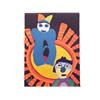 Image 1 : Karel Appel (b. 1921) Dutch CIRCUS PERFORMERS, color carborumdum grauvre, signed in pencil, from...