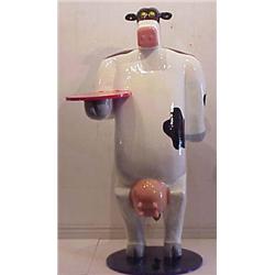 Mark Beam (20th Century) American COW SERVER, 2001, acrylic painted paper mached cut foam & wood...