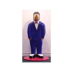 Mark Beam (20th Century) American BUSINESS DOG, acrylic painted paper mached cut foam & wood scul...