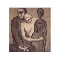 Arnold Belkin (20th Century) Mexican (Canadian) LA FAMILIA, 1957, etching, signed in pencil, imag...