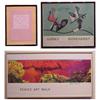Image 1 : Hans Burkhardt & David Hockney & Ed Ruscha Two signed color posters and a signed postcard, 24 x 3...