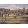 Image 1 : Egidio Cerrito (b. 1918) Argentinian HOUSES IN A LANDSCAPE, oil painting on board, 19 1/2 x 27",...