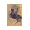 Image 1 : Pedro Cervantes (b.1933) Mexican FIGURE ON HORSEBACK, oil and color pastel on paper, 17 x 12", si...