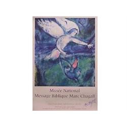 after Marc Chagall (1887-1985) Russian/French ANGEL - MUSEE NATIONAL (S.p159), color poster, bear...