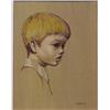 Image 1 : Clement (20th Century) French PORTRAIT OF BOY, 1958, oil painting on canvas, 16 x 12 1/2", signed...