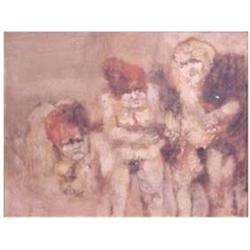 Arnoldo Coen (b. 1940) Mexican THREE FIGURES, 1962, gouache on paper, 17 1/2 x 22 1/4", signed an...