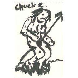 Chuck Connelly (b. 1955) American FIGURE, 1998, ink marker drawing on paper, 6 x 4", signed. $100...