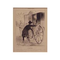 Honore Daumier (1808-1879) French LE GROOM PUBLIC, lithograph, stone signed, image 9 1/2 x 7 1/2"...