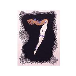 Erte (1892-1990) Russian NUMERAL SEVEN (L.179), embossed color screenprint, signed in pencil, art...