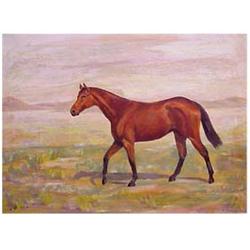 Earl Goodwin (20th Century) THOROUGHBRED HORSE, 1941, oil painting on canvas, 18 x 24 , signed an...