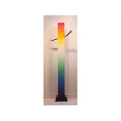 Todd Gray (20th Century) American LIGHTHOUSE, acrylic painted wood construction, 92  high, signed...