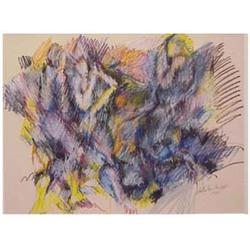 Salvatore Grippi (b. 1921) Italian EMERGING FIGURES, 1963, color pastel on paper, 11 x 15", signe...