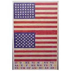 Jasper Johns (b. 1930) American TWO FLAGS (Whitney Anniversary) (SEE. Gemini 854), 1979, color li...