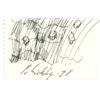 Image 1 : Per Kirkeby (b. 1938) Danish UNTITLED, 1998, ink drawing on paper, 4 x 6", signed and dated. $200...