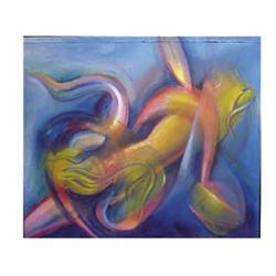 Kroll (20th Century) UNTITLED, acrylic painting on canvas, 55 3/4 x 65", signed lower right, fram...