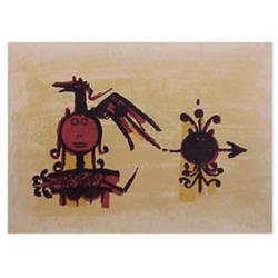 Wilfredo Lam (1902-1982) Cuban EL ULTIMO VIAJE DEL BUQUE FANTASMA #10, color lithograph, signed i...