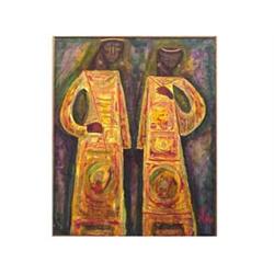 Yoan Leviev (20th Century) IN THOSE KINGS TIMES VI, 1984, oil painting on canvas, 39 1/2 x 32", s...