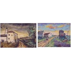 Charles Levier (b. 1920) French STORMY SKIES, oil painting on board, 15 x 22", signed lower right...