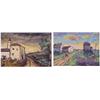 Image 1 : Charles Levier (b. 1920) French STORMY SKIES, oil painting on board, 15 x 22", signed lower right...
