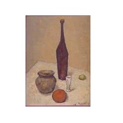 Martin de Anda (20th Century) Mexican STILL LIFE WITH WINE BOTTLE, 1962, signed and dated lower r...