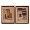 Image 1 : Middle East School CITY VIEWS, a pair of color etchings, each signed in pencil, image 9 x 6 1/2",...