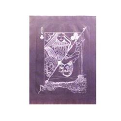 Man Ray (1890-1976) American QUEEN OF CLUBS, etching printed in white on black paper, signed in p...