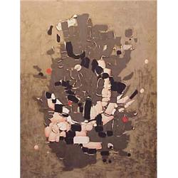 L. Remer (20th Century) QUELQUES TOUCHES DE ROSE, 1989, oil painting on canvas, 51 x 38", signed...