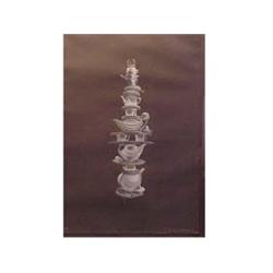 Bruce Richards (20th Century) STACKED TEA POTS, 1991, lithograph, printed in white on black paper...