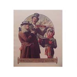 Norman Rockwell (1894-1978) American CHRISTMAS SING MERRILIE, color lithoprint on BFK Rives paper...