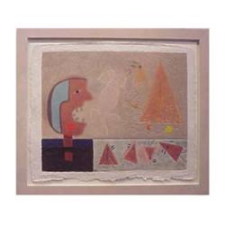 Teodulo Romula (b.1943) Meixcan TALKING HEAD, 1981, color mixograph, signed in pencil, from the n...