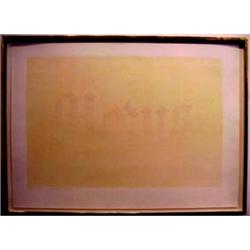 Ed Ruscha (b. 1937) American MEWS (W.35), 1970, organic color screenprint, signed in pencil, from...