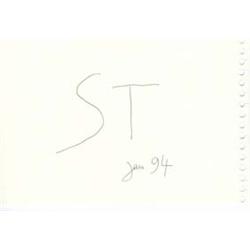 Saul Steinberg (b. 1914) American ST, JAN 94, 1994, ink on paper, 4 x 6". Starting Bid $20...
