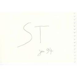 Saul Steinberg (b. 1914) American ST, JAN 94, 1994, ink on paper, 4 x 6". Starting Bid $20...