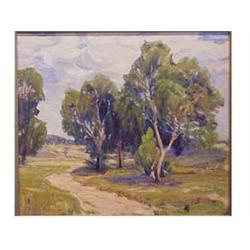 Frank Tomlinson (20th Century) American CALIFORNIA EUCALYPTUS TREES, oil painting on canvas, 28 x...