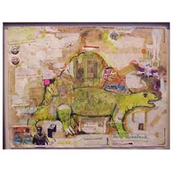 Jeffrey Vallance (b. 1955) American DINOSAUR, 1979, mixed media collage, 19 x 24 3/4", signed and...