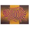 Image 1 : Victor Vasarely (1908-1997) Hungarian TIGERS (orange), color screenprint, signed in pencil, from...