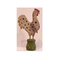 Folk & Outsider Art ROOSTER, hand painted carved wood sculpture, 15 1/2" high. Starting Bid $20...