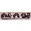 Image 1 : Folk & Outsider Art NY METS BASEBALL HATS, BALLS & BAT, five waxed & painted ballcaps, a 28" lead...