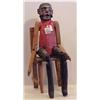 Image 1 : Folk & Outsider Art SEATED SAINT FIGURE, hand painted carved wood sculpture with wood chair and n...