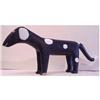 Image 1 : Folk & Outsider Art C. K., BLACK DOG, 1991, hand painted carved wood sculpture, signed and dated,...