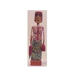 Folk & Outsider Art Carl McKenzie, AVON LADY, 1989, hand painted carved wood sculpture, signed an...